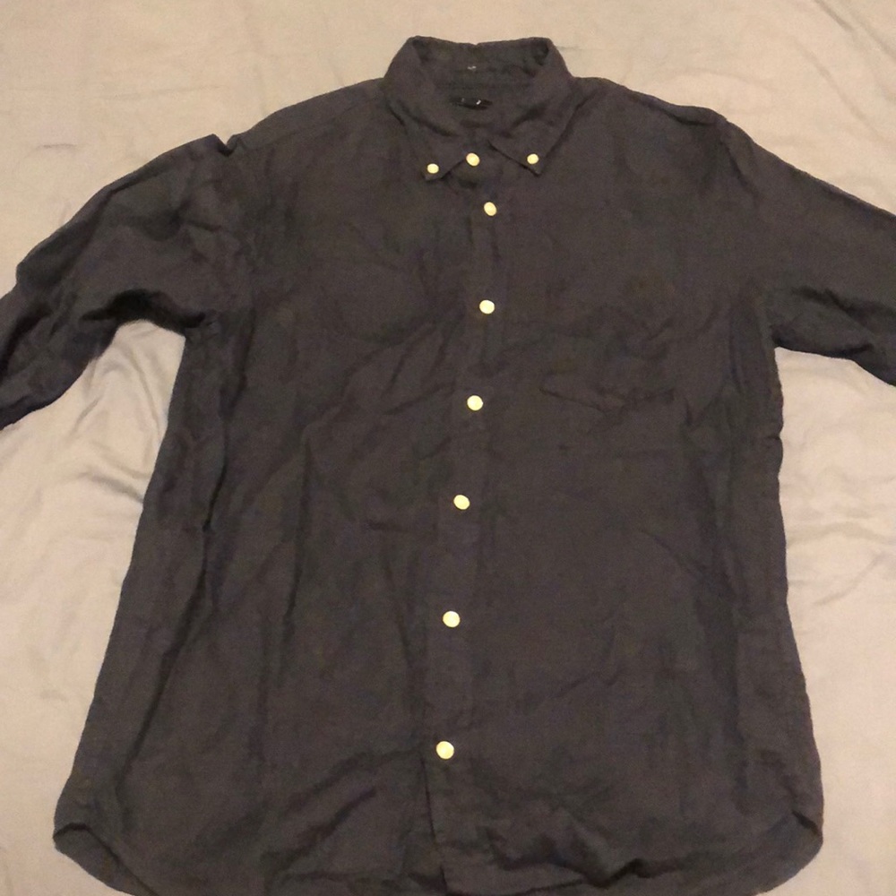 JCrew Mercantile Navy Blue Linen Button Down